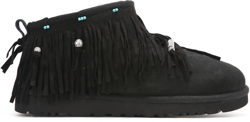 【訂製球鞋】UGG CLASSIC ULTRA MINI 保暖 熱浪 波斯風格 民族風 流蘇 銀飾 裝飾扣 珠珠 短筒 雪地靴 女款 黑色 Order 【訂製球鞋】UGG CLASSIC ULTRA MINI 保暖 熱浪 波斯風格 民族風 流蘇 銀飾 裝飾扣 珠珠 短筒 雪地靴 女款 黑色