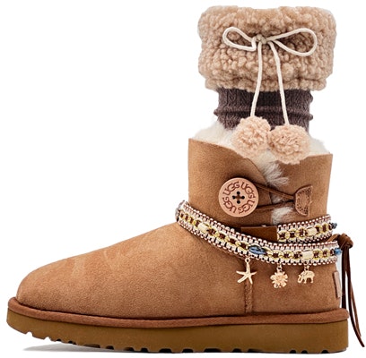 custom-shoes-women-ugg-mini-bailey-bow-ii-chestnut-christmas-vintage