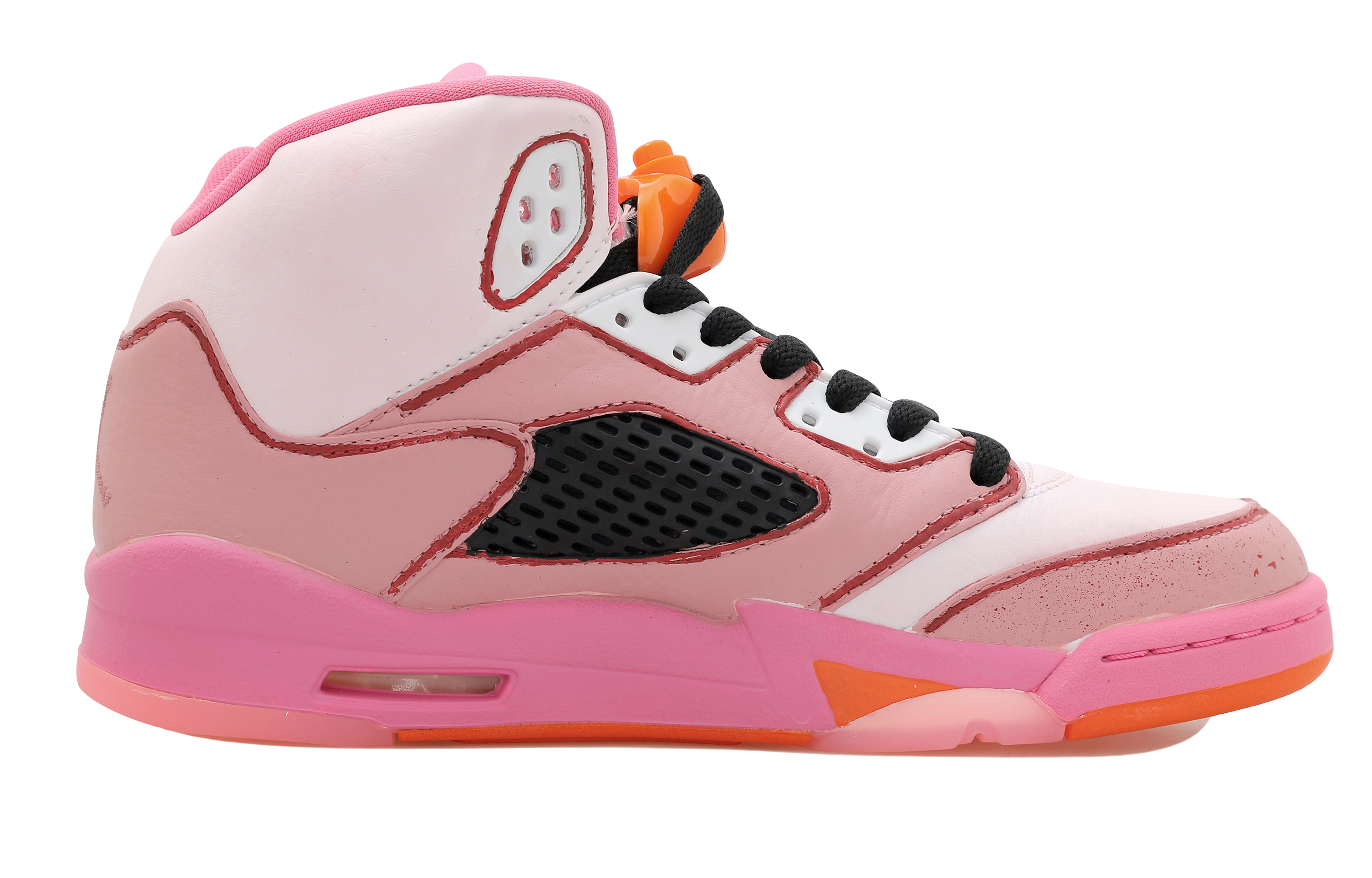 Order (JR) [Sepatu Custom] Air Jordan 5 Retro Tinggi 'Gradasi Cinta Merah Muda' 440892-168-458335