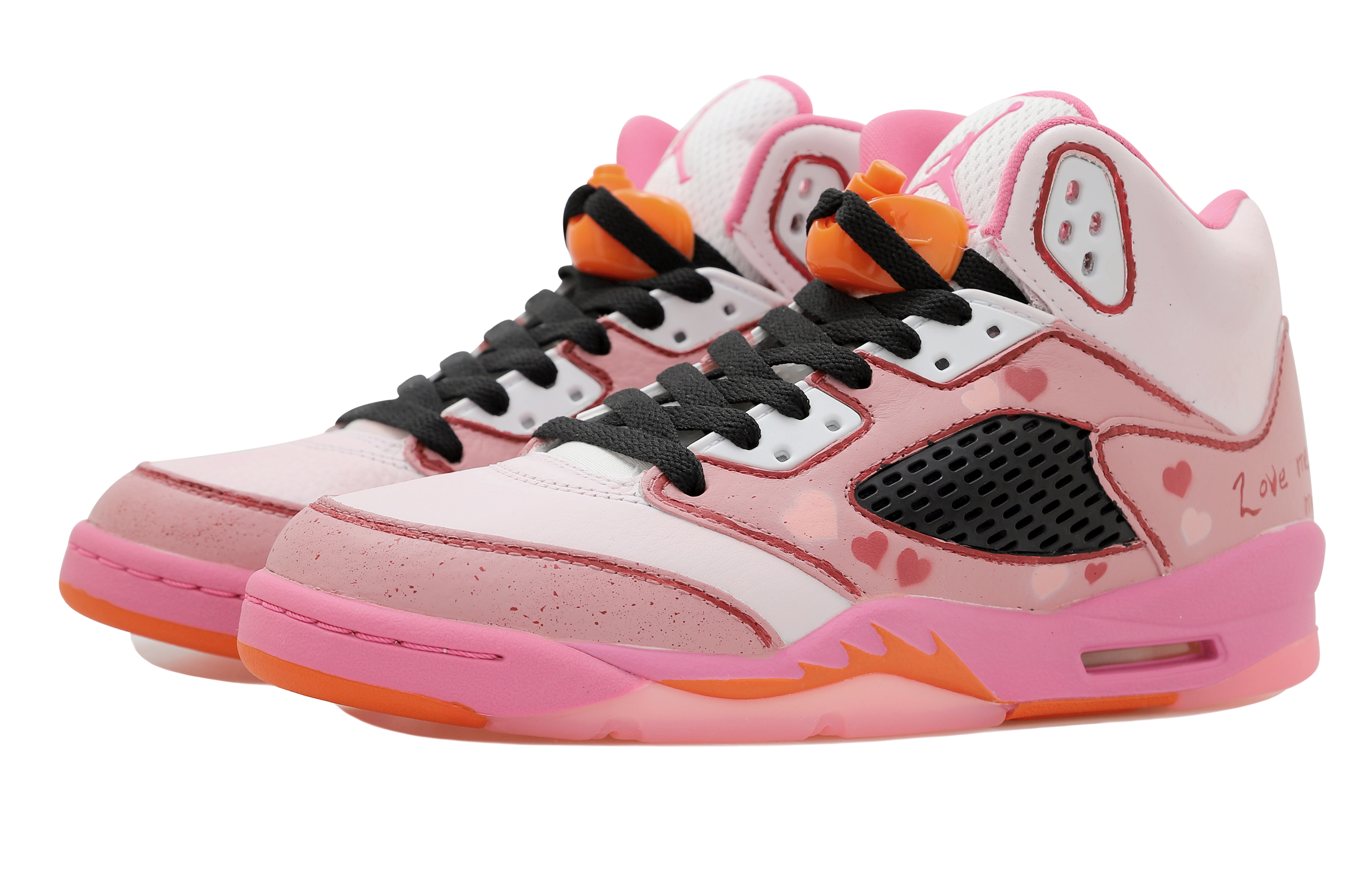 Lookbook (JR) [Sepatu Custom] Air Jordan 5 Retro Tinggi 'Gradasi Cinta Merah Muda' 440892-168-458335