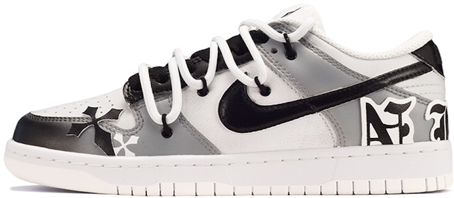 【定制球鞋】Nike Dunk Low (GS) 復古 結構風 低筒 板鞋 黑灰 Buy 【定制球鞋】Nike Dunk Low (GS) 復古 結構風 低筒 板鞋 黑灰