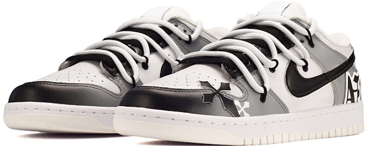 【定制球鞋】Nike Dunk Low (GS) 復古 結構風 低筒 板鞋 黑灰 Lookbook 【定制球鞋】Nike Dunk Low (GS) 復古 結構風 低筒 板鞋 黑灰