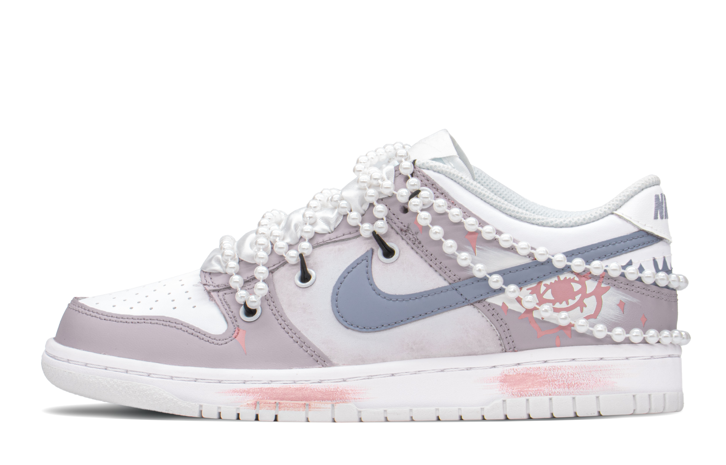 Buy (JR) [Kasut Tersuai] Nike Dunk Low 'Grafiti Gradasi Bintang' DH9765-100(TeamA-DKL珍珠花女S-BOX)