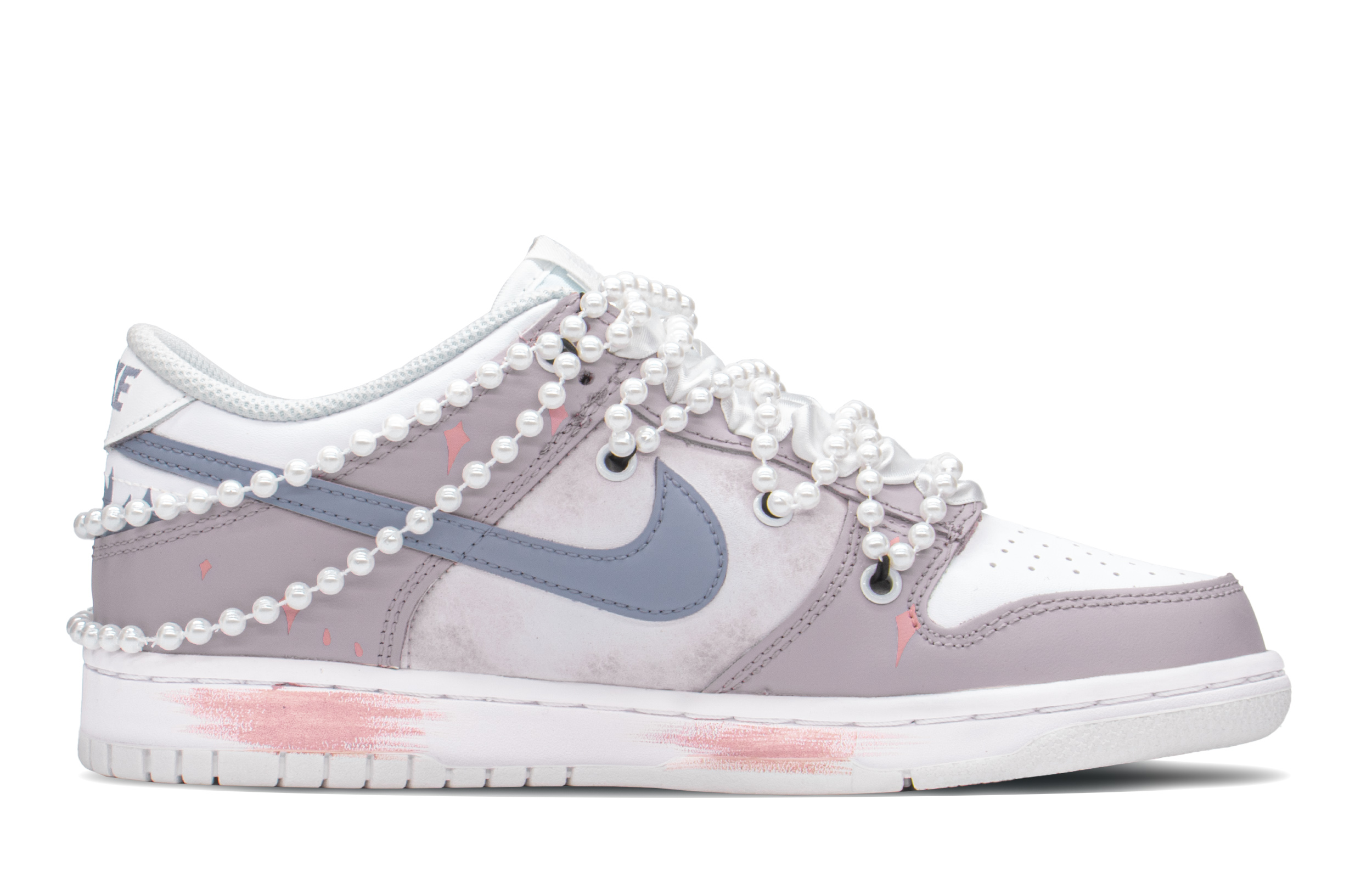 Order (JR) [Kasut Tersuai] Nike Dunk Low 'Grafiti Gradasi Bintang' DH9765-100(TeamA-DKL珍珠花女S-BOX)