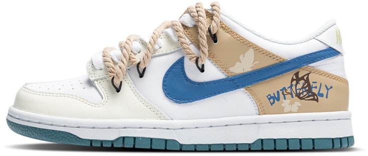 custom-shoes-youth-nike-dunk-low-white-blue-brown