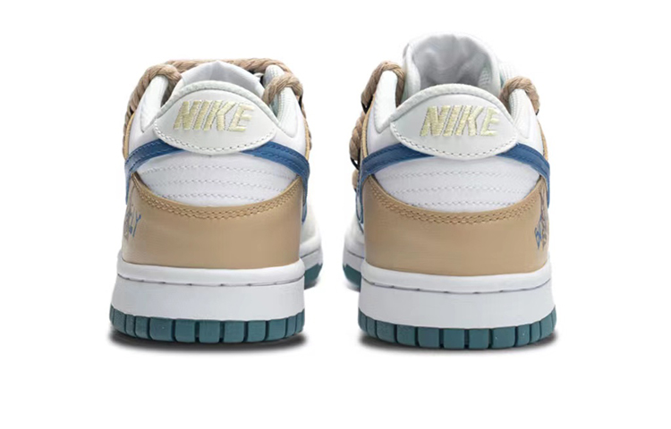 Shop (JR) [Sepatu Custom] Nike Dunk Low 'Putih Biru Coklat' FD9911-101(Team拾陆-炫舞凤蝶女款)