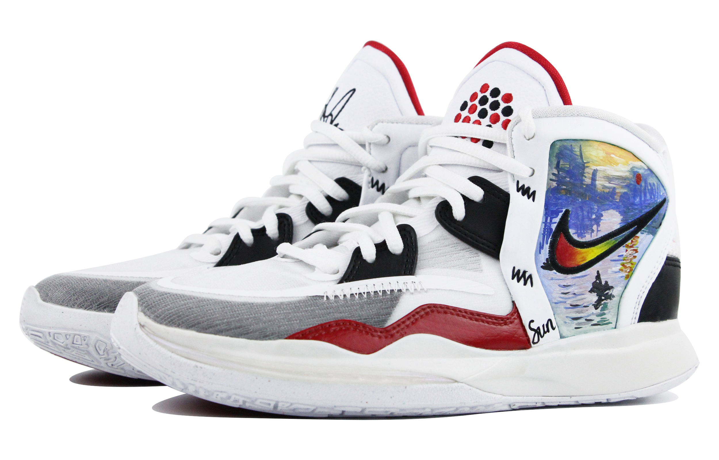 Lookbook (JR) [Kasut Custom] Nike Kyrie 8 Infinity 'Sunrise Biru Putih' DD0334-101(Team39-AMY62日出)