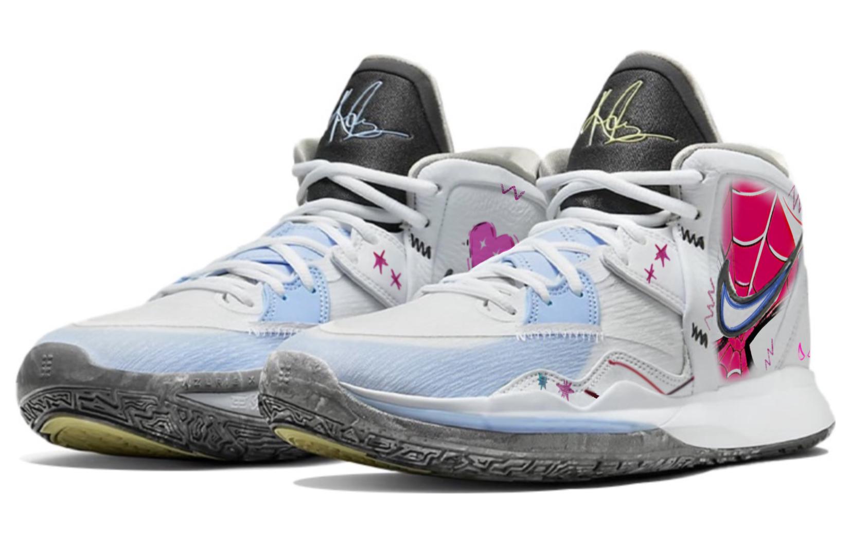 Lookbook (JR) 【カスタムシューズ】(ユース) ナイキ カイリー 8 インフィニティ EP 'ホワイトブルーウェブ' DD0334-102(TeamD-大童款蛛网)