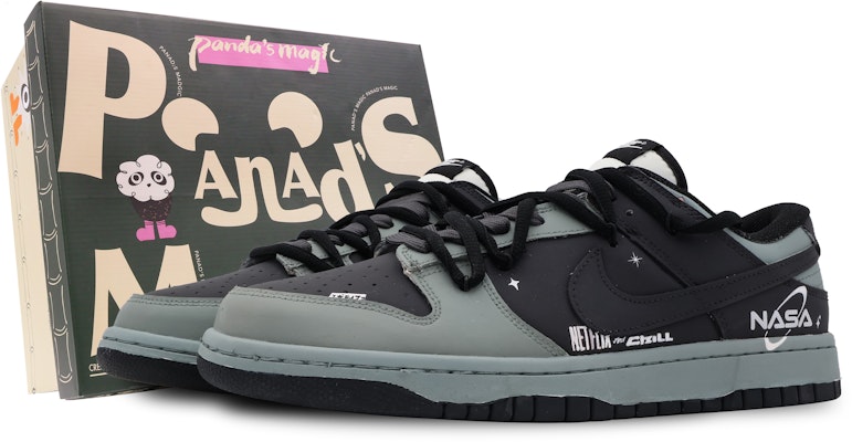 【定製球鞋】Nike Dunk Low NASA 學院風 小眾 高街 太空 無性別 塗鴉 百搭 低筒 滑板鞋 大童 黑色 Buy 【定製球鞋】Nike Dunk Low NASA 學院風 小眾 高街 太空 無性別 塗鴉 百搭 低筒 滑板鞋 大童 黑色