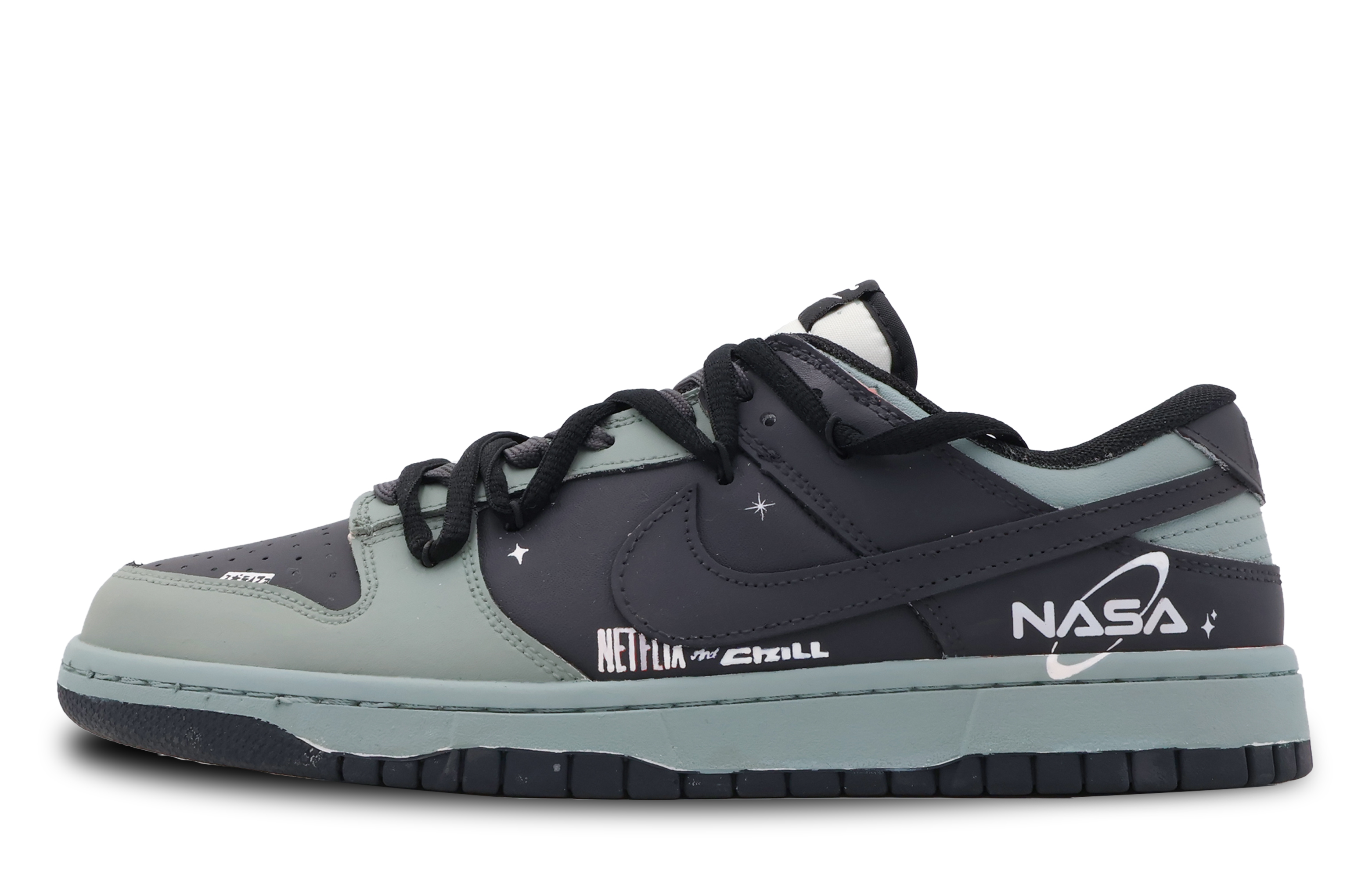 Order [Custom Shoes] (Youth) Nike NASA x Dunk Low 'Black Graffiti'