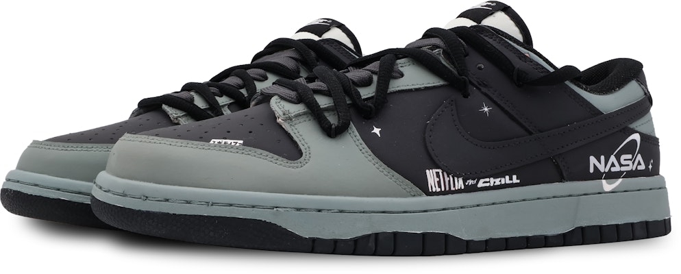 【定製球鞋】Nike Dunk Low NASA 學院風 小眾 高街 太空 無性別 塗鴉 百搭 低筒 滑板鞋 大童 黑色 Shop 【定製球鞋】Nike Dunk Low NASA 學院風 小眾 高街 太空 無性別 塗鴉 百搭 低筒 滑板鞋 大童 黑色