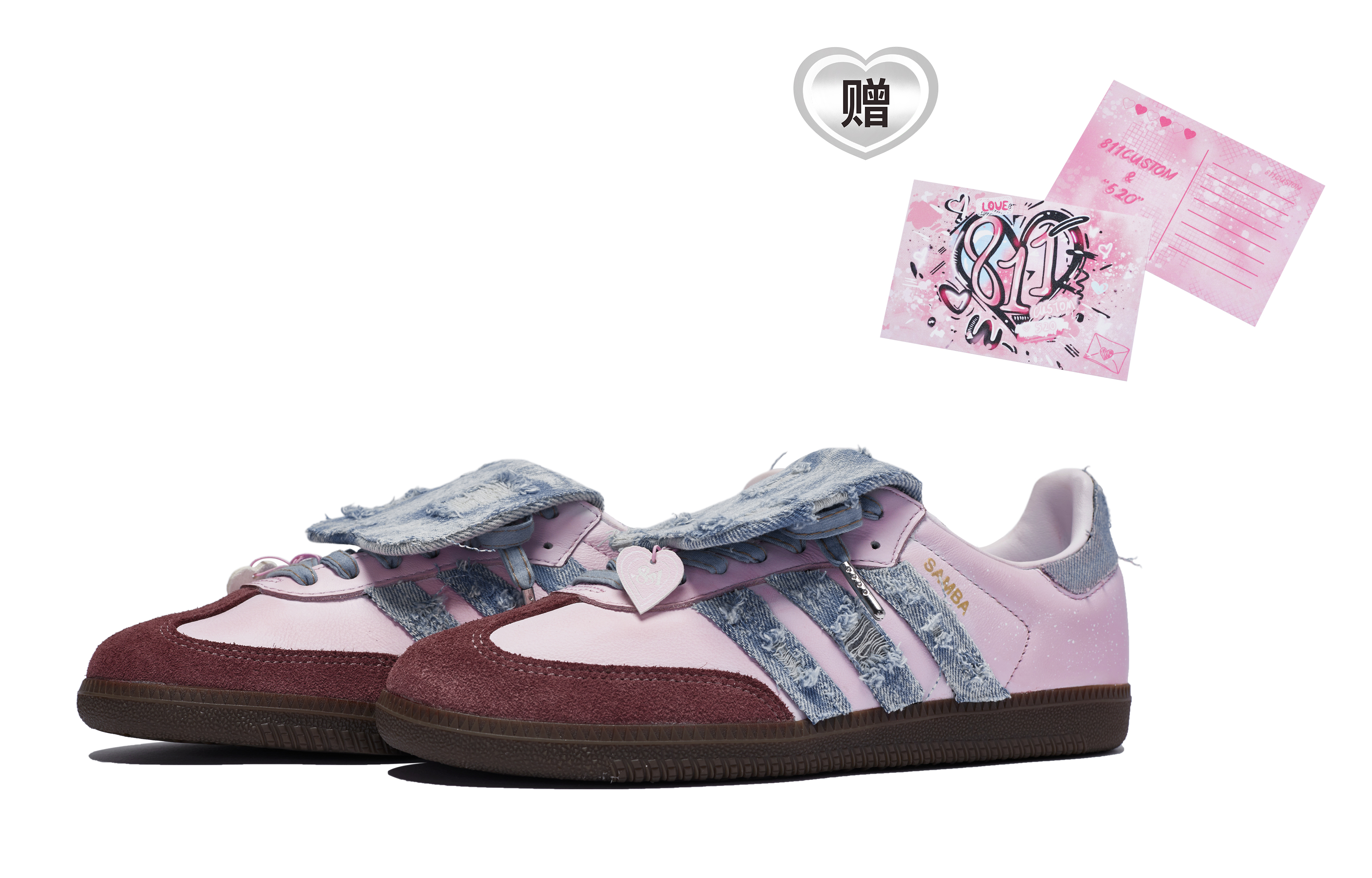 [Custom Shoes] adidas 与爱 Originals 811 'Denim Pink Heart'