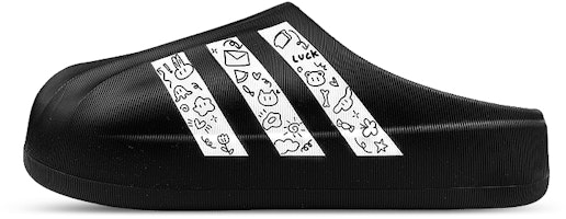 【訂製球鞋】 adidas originals AdiFOM Superstar 三葉草 趣味線條塗鴉 逃跑日記 EVA包頭拖鞋 男女款 藍黑黃 Order 【訂製球鞋】 adidas originals AdiFOM Superstar 三葉草 趣味線條塗鴉 逃跑日記 EVA包頭拖鞋 男女款 藍黑黃