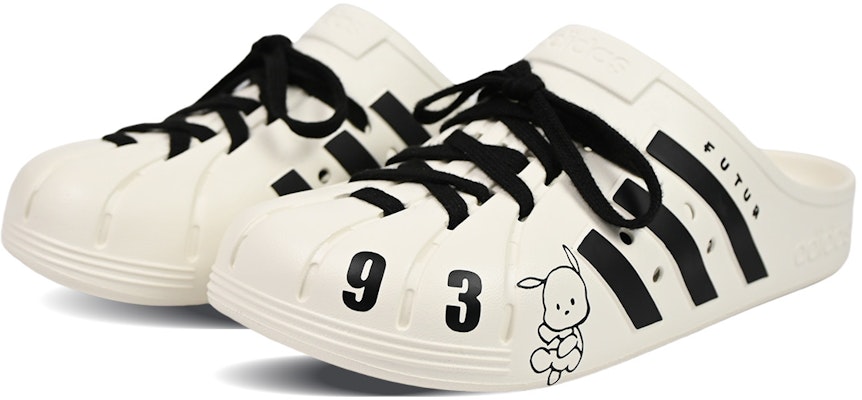 【訂製球鞋】 adidas Adilette 黑白卡通 EVA 塗鴉 防滑包頭拖鞋 男女鞋款 米白黑 Shop 【訂製球鞋】 adidas Adilette 黑白卡通 EVA 塗鴉 防滑包頭拖鞋 男女鞋款 米白黑