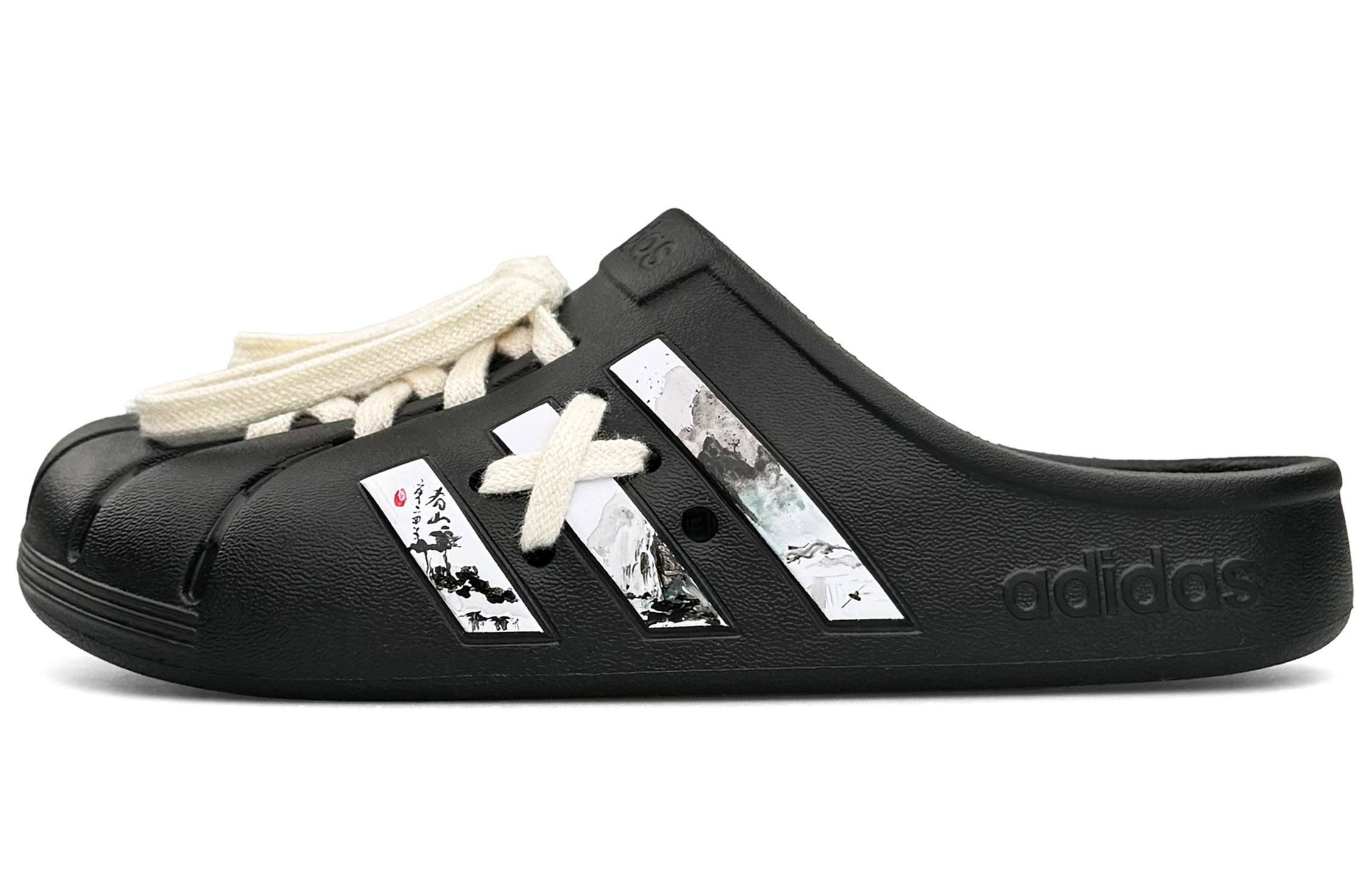 [Custom Shoes] adidas Adilette Clogs 'Chinese Landscape - Black'