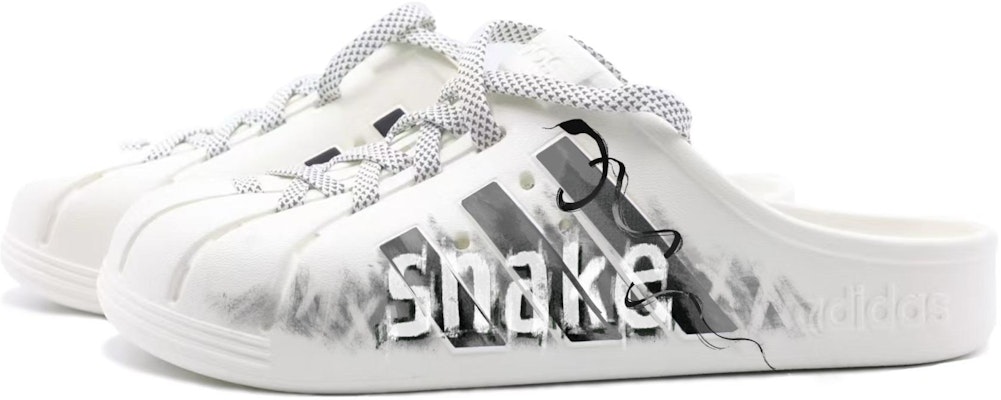 아디다스 아딜렛 클로그 '그라피티 오프화이트 블랙' (커스텀) JH9849(Team292-SNAKE1) Shop 아디다스 아딜렛 클로그 '그라피티 오프화이트 블랙' (커스텀) JH9849(Team292-SNAKE1)