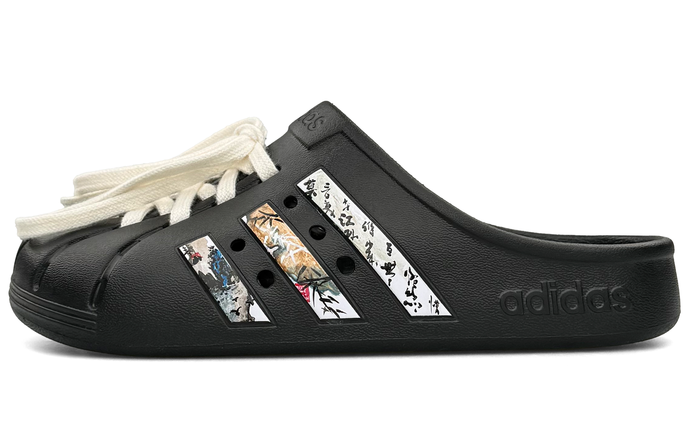 Order [定制鞋款] adidas Adilette 便鞋 '墨染瓷器' GZ5886(Team13-墨染白瓷)
