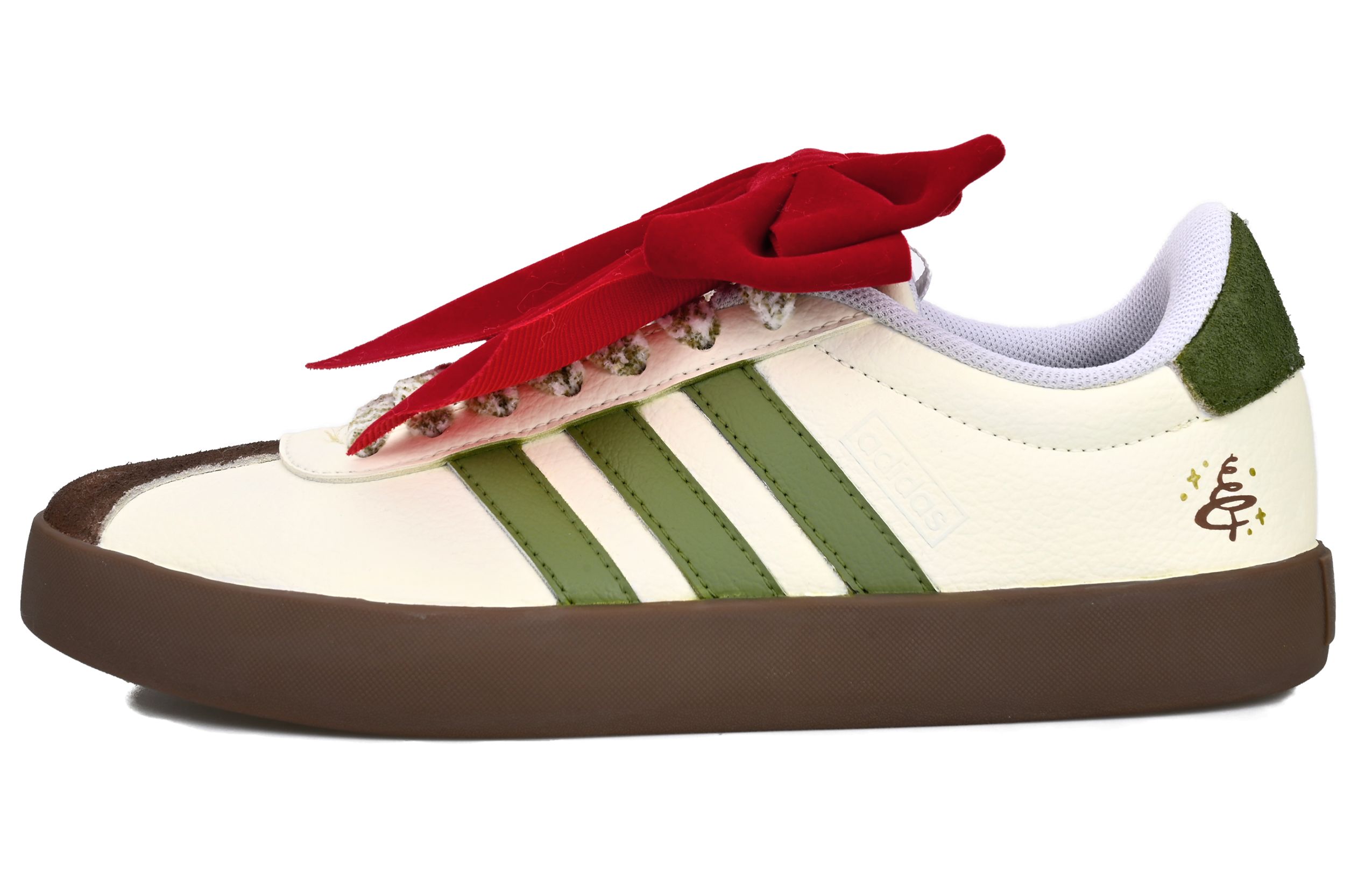 Order [Zapatos Personalizados] adidas Court 3.0 'Lazo Navideño Rojo Verde Crema' ID8797(Team33-圣诞结-男女同款-)