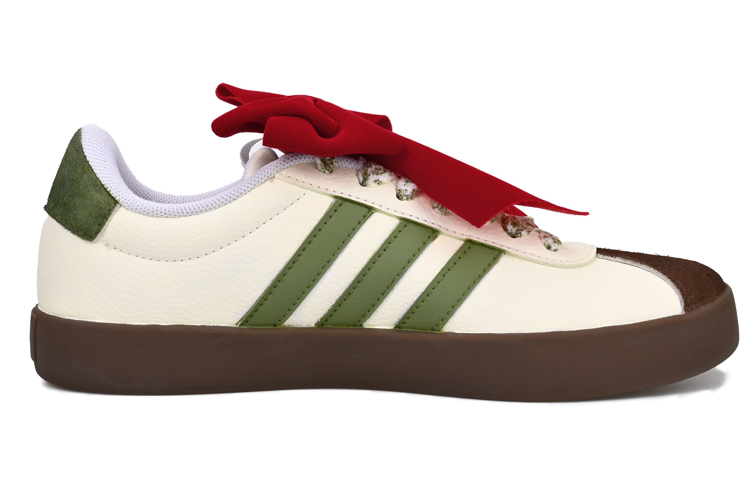 Lookbook [Zapatos Personalizados] adidas Court 3.0 'Lazo Navideño Rojo Verde Crema' ID8797(Team33-圣诞结-男女同款-)