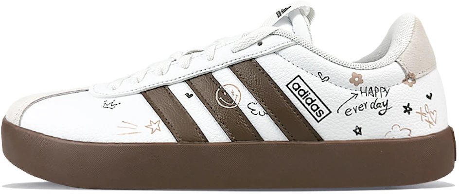 【客製球鞋】adidas Court 3.0 Sneaker球場精靈 塗鴉嘻哈 美拉德 防滑減震 低筒 板鞋 男女同款 棕白 Order 【客製球鞋】adidas Court 3.0 Sneaker球場精靈 塗鴉嘻哈 美拉德 防滑減震 低筒 板鞋 男女同款 棕白