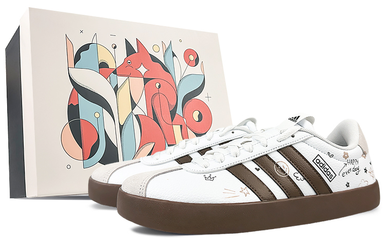 Buy [Zapatillas Personalizadas] adidas Court 'Graffiti Marrón-Blanco' ID8797(Team40-男女款涂鸦嘻哈棕白S-BOX)