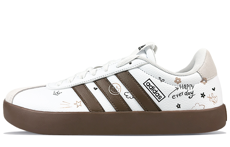 Order [Zapatillas Personalizadas] adidas Court 'Graffiti Marrón-Blanco' ID8797(Team40-男女款涂鸦嘻哈棕白S-BOX)