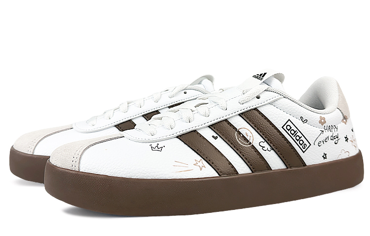 Shop [Zapatillas Personalizadas] adidas Court 'Graffiti Marrón-Blanco' ID8797(Team40-男女款涂鸦嘻哈棕白S-BOX)