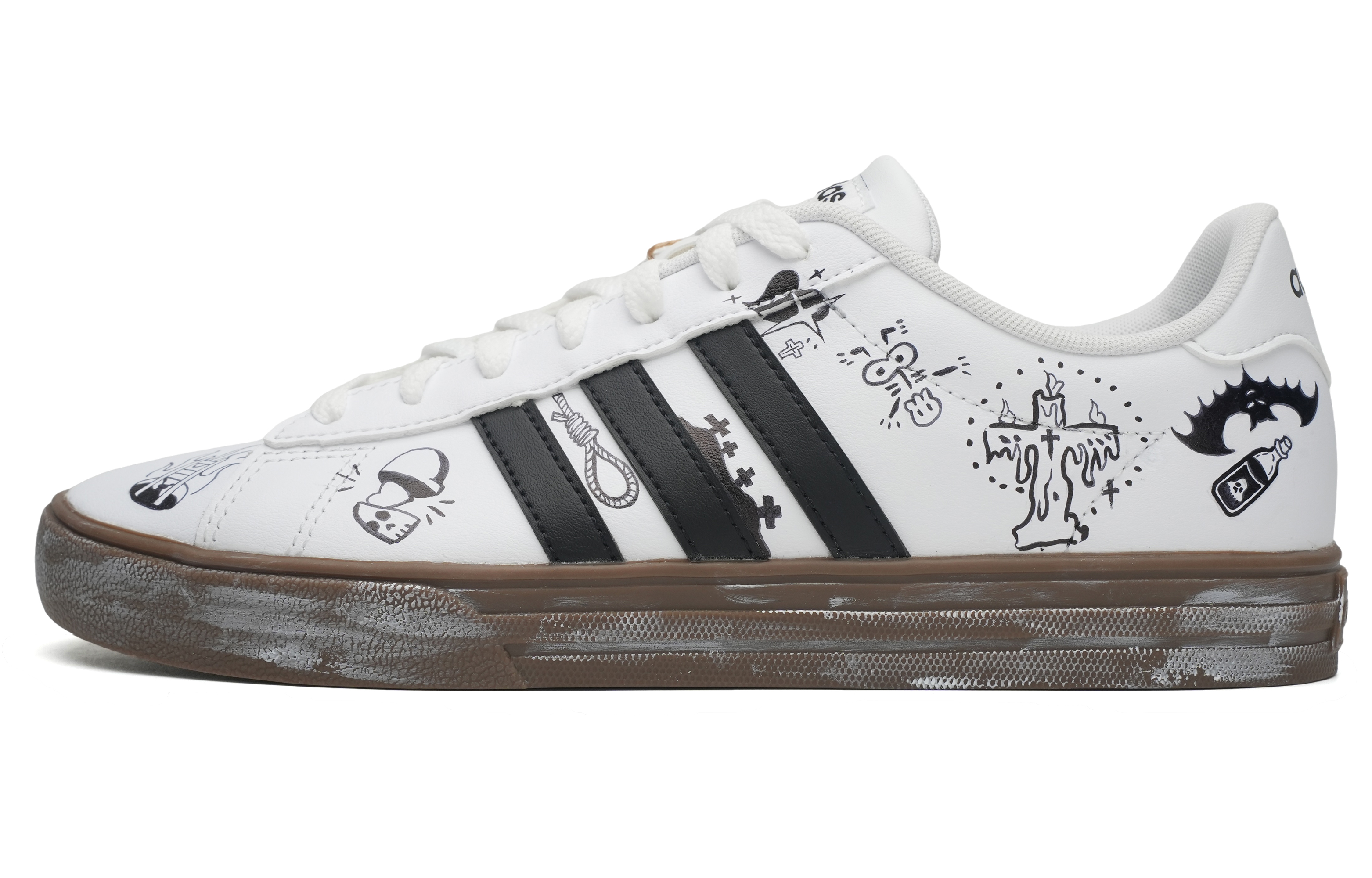 [Custom Shoes] adidas Neo Daily 2.0 'Gothic Graffiti White-Black'
