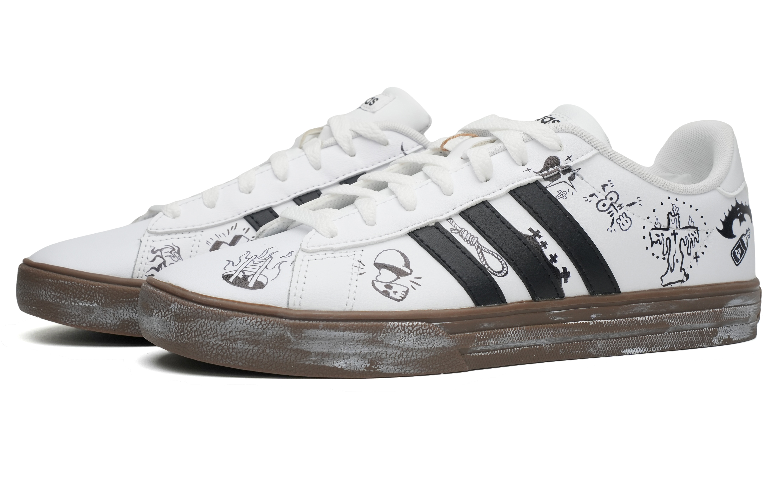 [Custom Shoes] adidas Neo Daily 2.0 'Gothic Graffiti White-Black' 圖 3