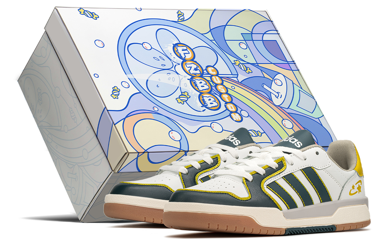 [Custom Shoes] adidas Neo Entrap 'White Blue Yellow Pack'