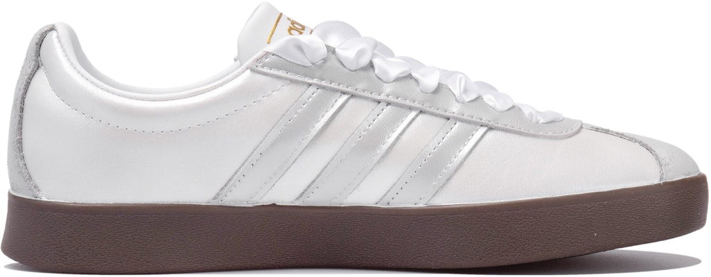 【定製球鞋】 adidas neo VL Court 2.0 OKHR 銀色泉水 蝴蝶結貼布 絲質鞋帶 低筒 球鞋 男女款 白銀 Lookbook 【定製球鞋】 adidas neo VL Court 2.0 OKHR 銀色泉水 蝴蝶結貼布 絲質鞋帶 低筒 球鞋 男女款 白銀