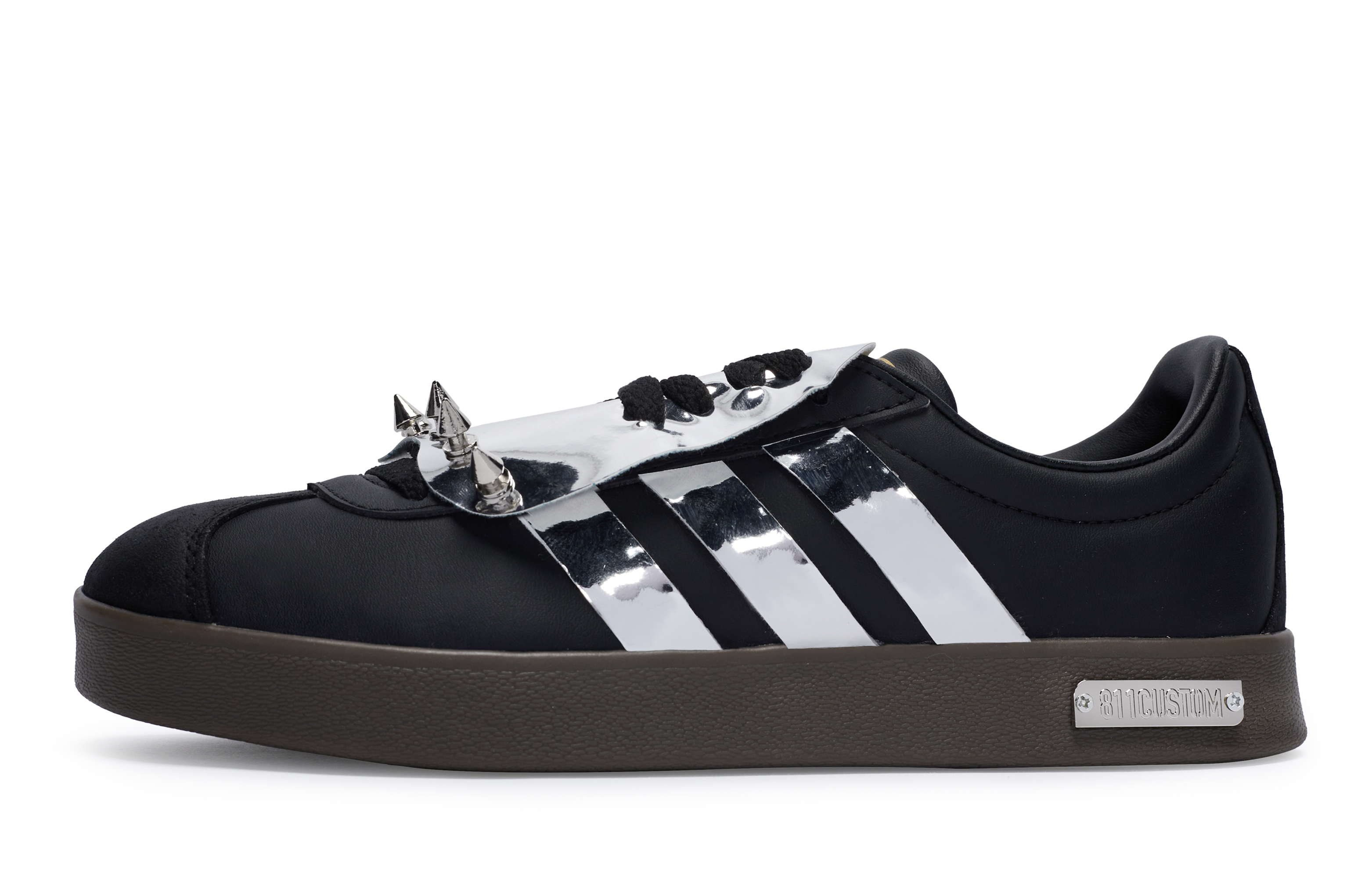 Order 【定製球鞋】 adidas neo Vl Court 811製造 五金故事 搖滾龐克風 鉚釘  低筒 板鞋 男女同款 黑銀