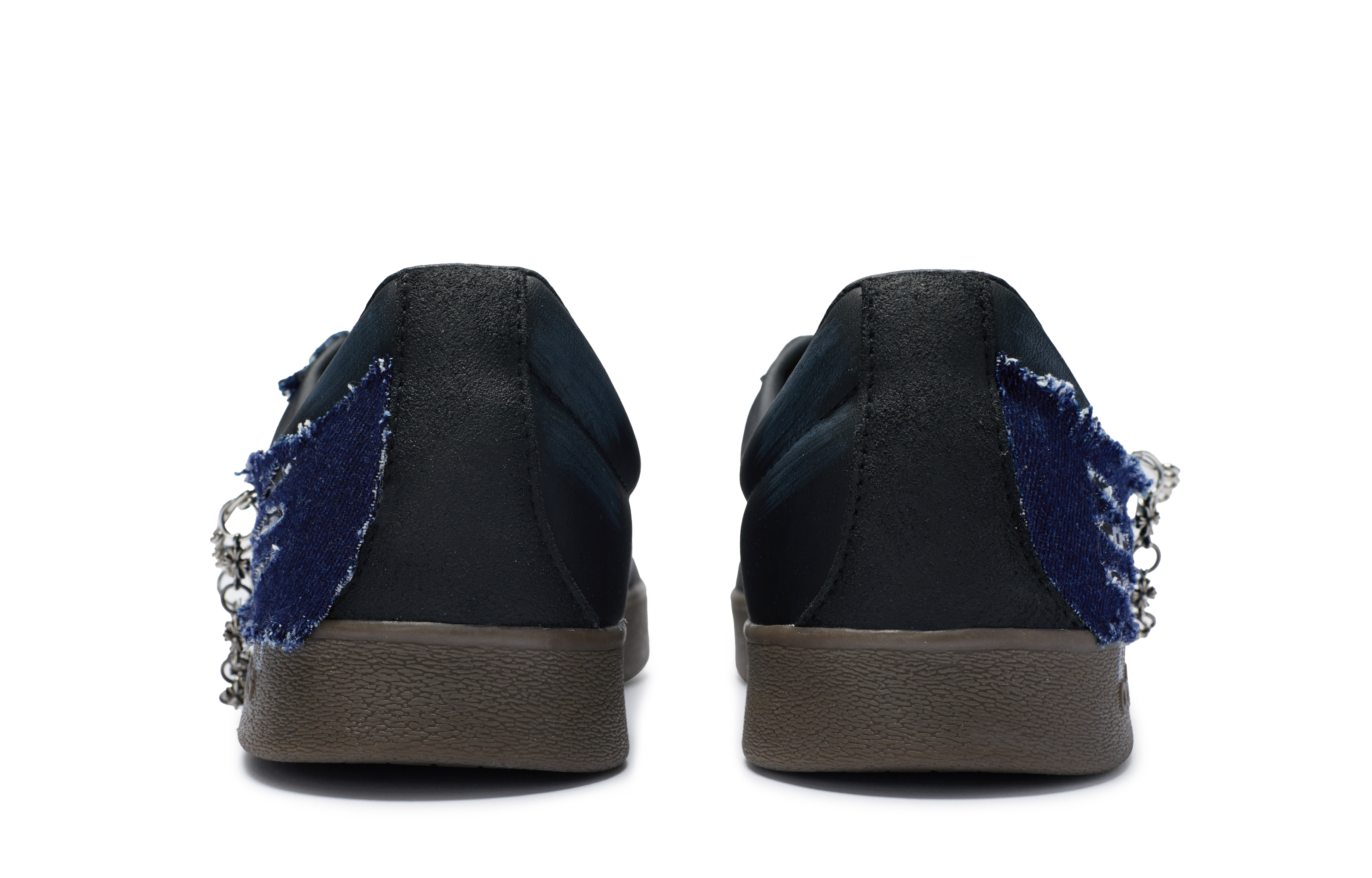 Purchase [Sepatu Custom] adidas Neo VL Court 811 'Cross Heart Denim Patch Hitam Biru Putih Abu' ID6017(Team80-男女同款信仰不灭)