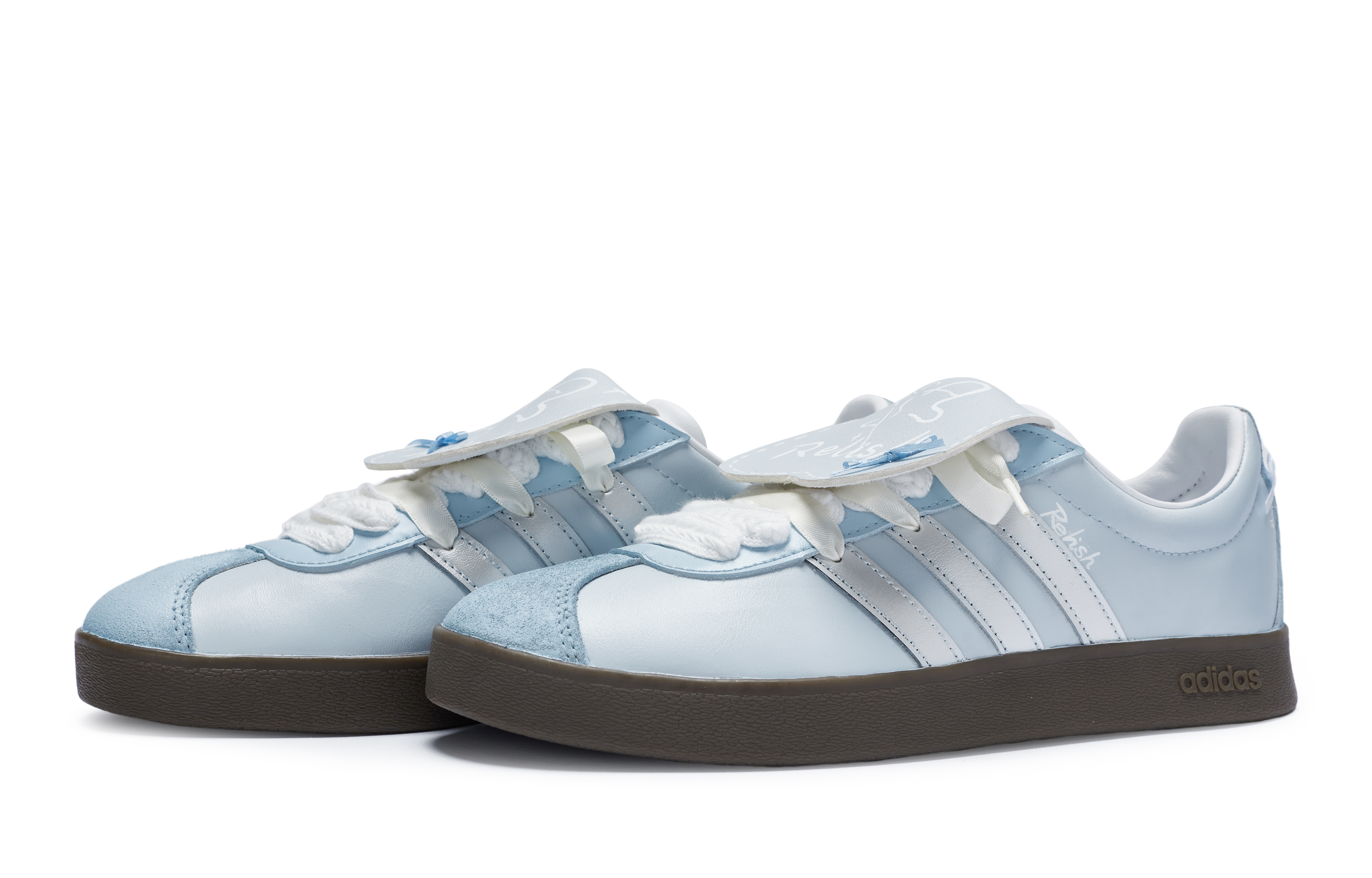 Shop [定制鞋款] adidas Neo VL Court '芭蕾蓝-银色' ID6015(Team80-男女同款芭蕾曼舞)