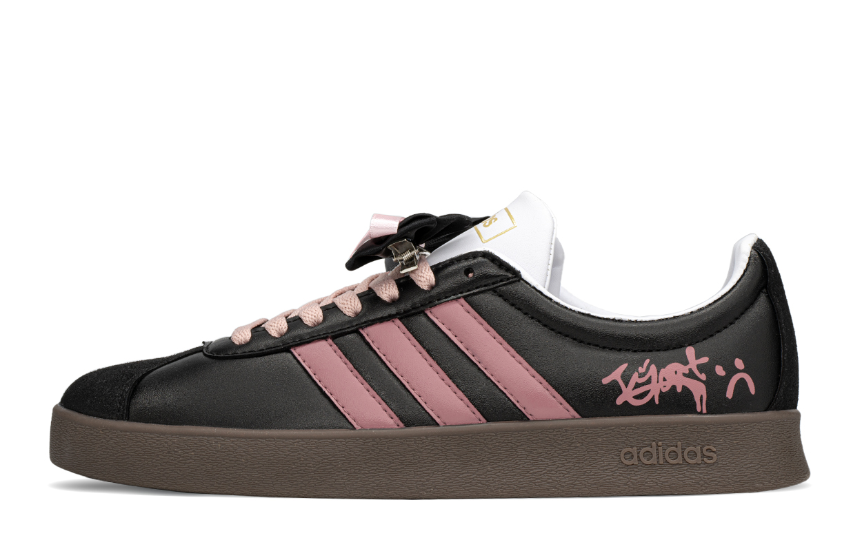 [Custom Shoes] adidas Neo VL Court 'Black Pink Graffiti Gift Box' 圖 2