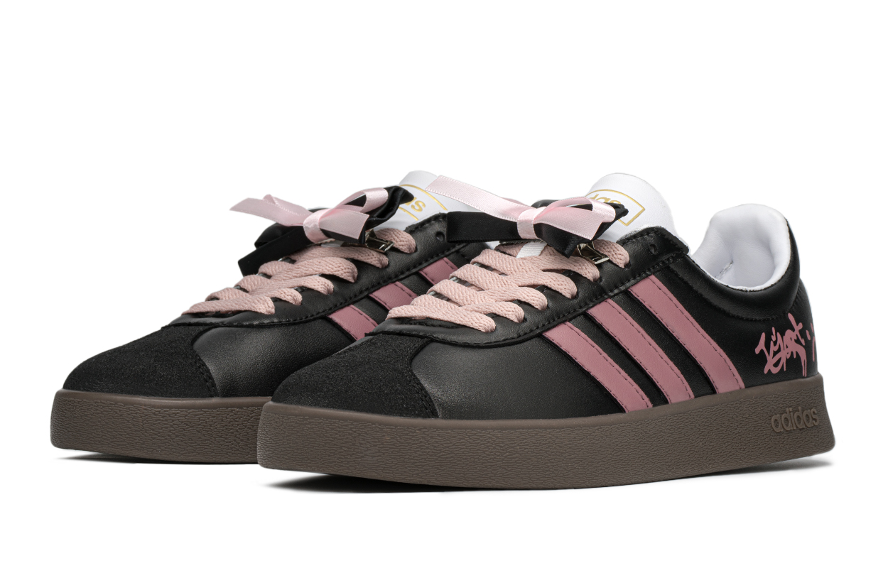 [Custom Shoes] adidas Neo VL Court 'Black Pink Graffiti Gift Box' 圖 4