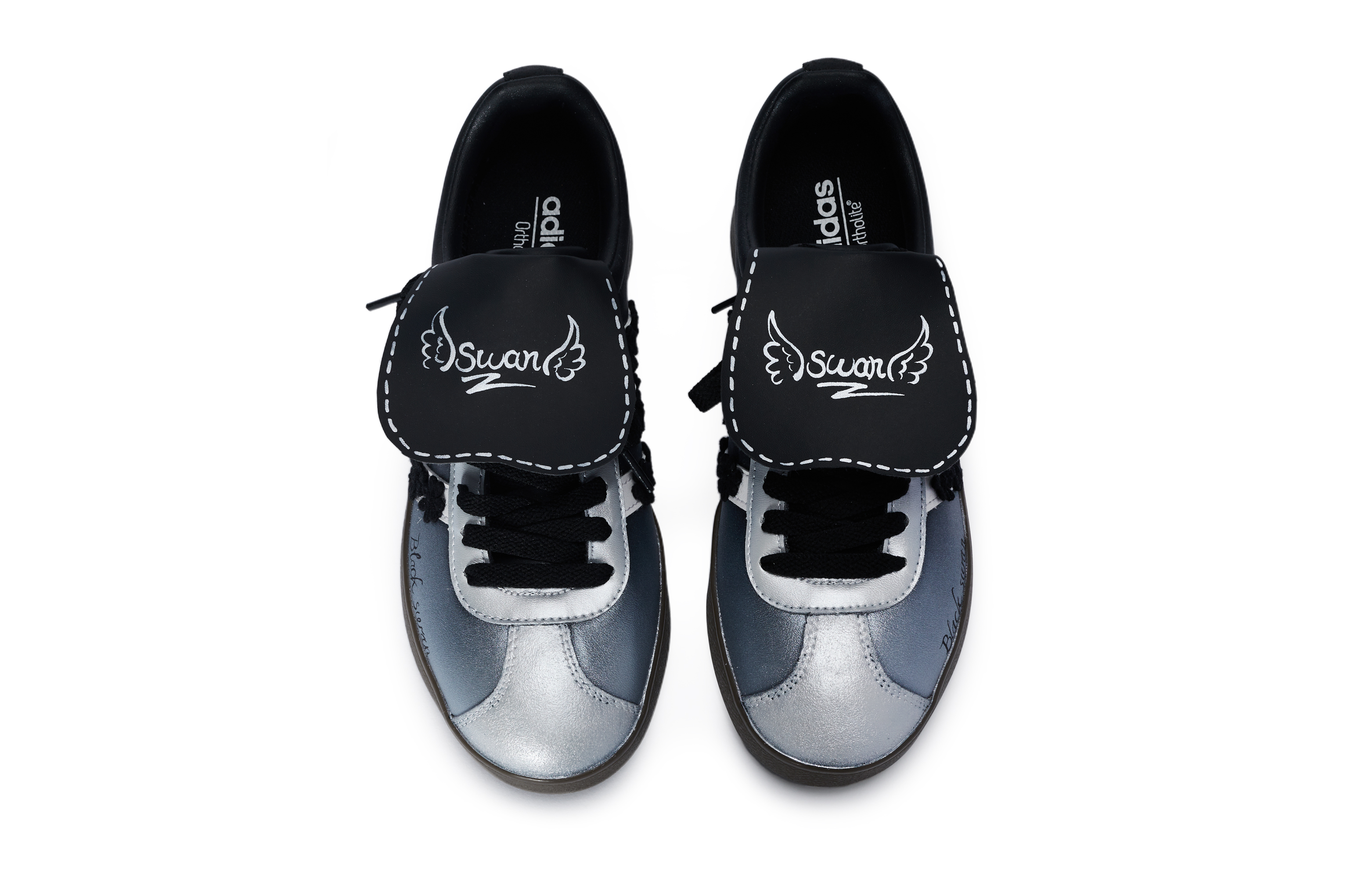 Purchase [커스텀 슈즈] 아디다스 네오 VL 코트 '블랙 스완' ID6017(Team80-男女同款黑天鹅)