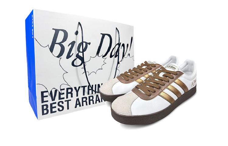 [Custom Shoes] adidas neo VL Court 'Copernicus Four-Star Gold Brown White' 圖 2