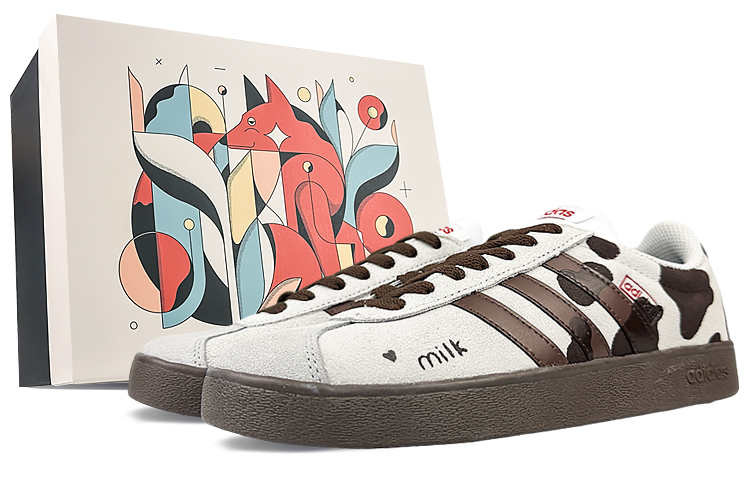 Buy Custom Shoes adidas Neo Vl Court Cow Print Grey Black Novelship