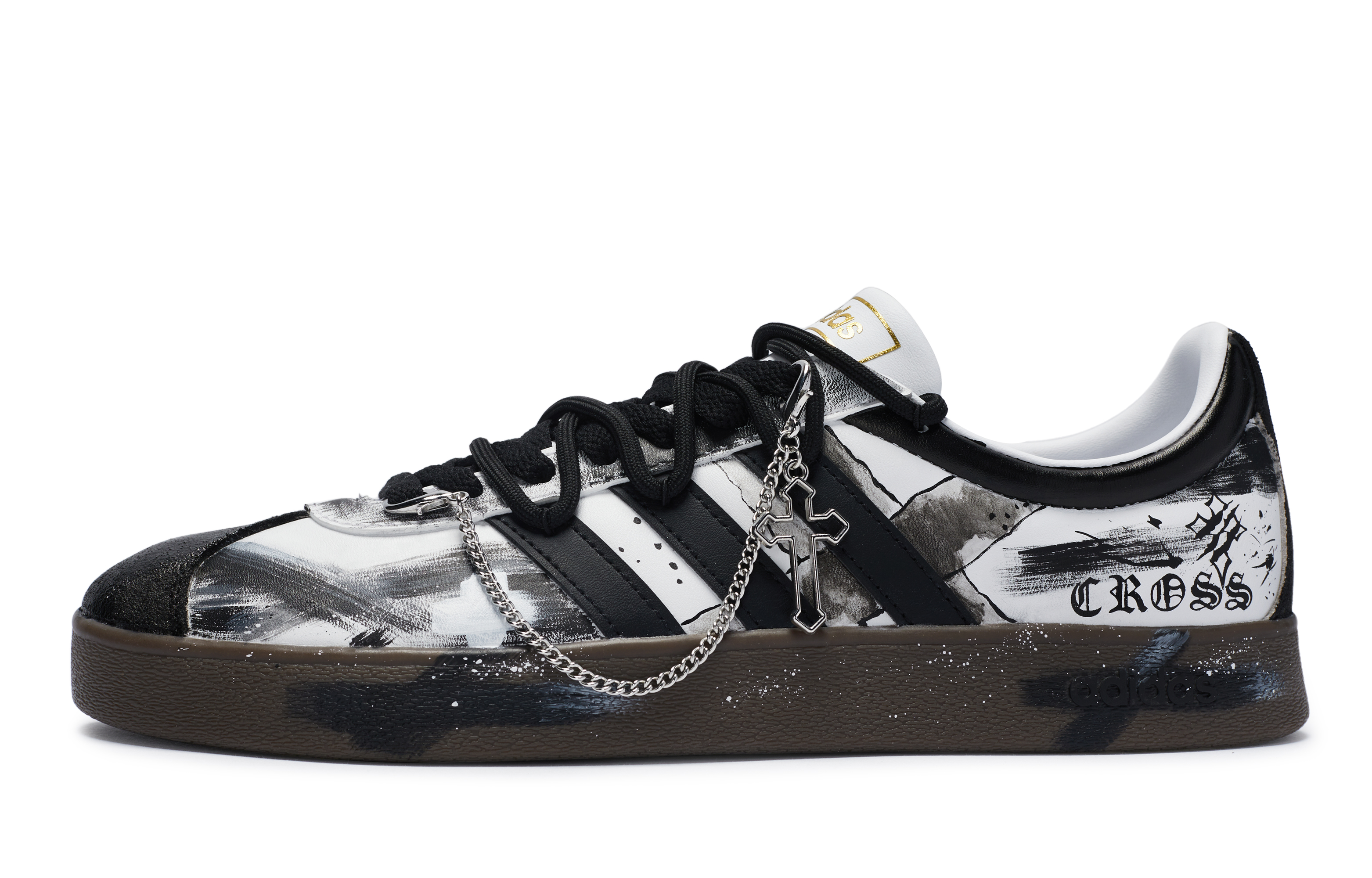 [Custom Shoes] adidas Neo VL Court 'Cross Faith Black White'
