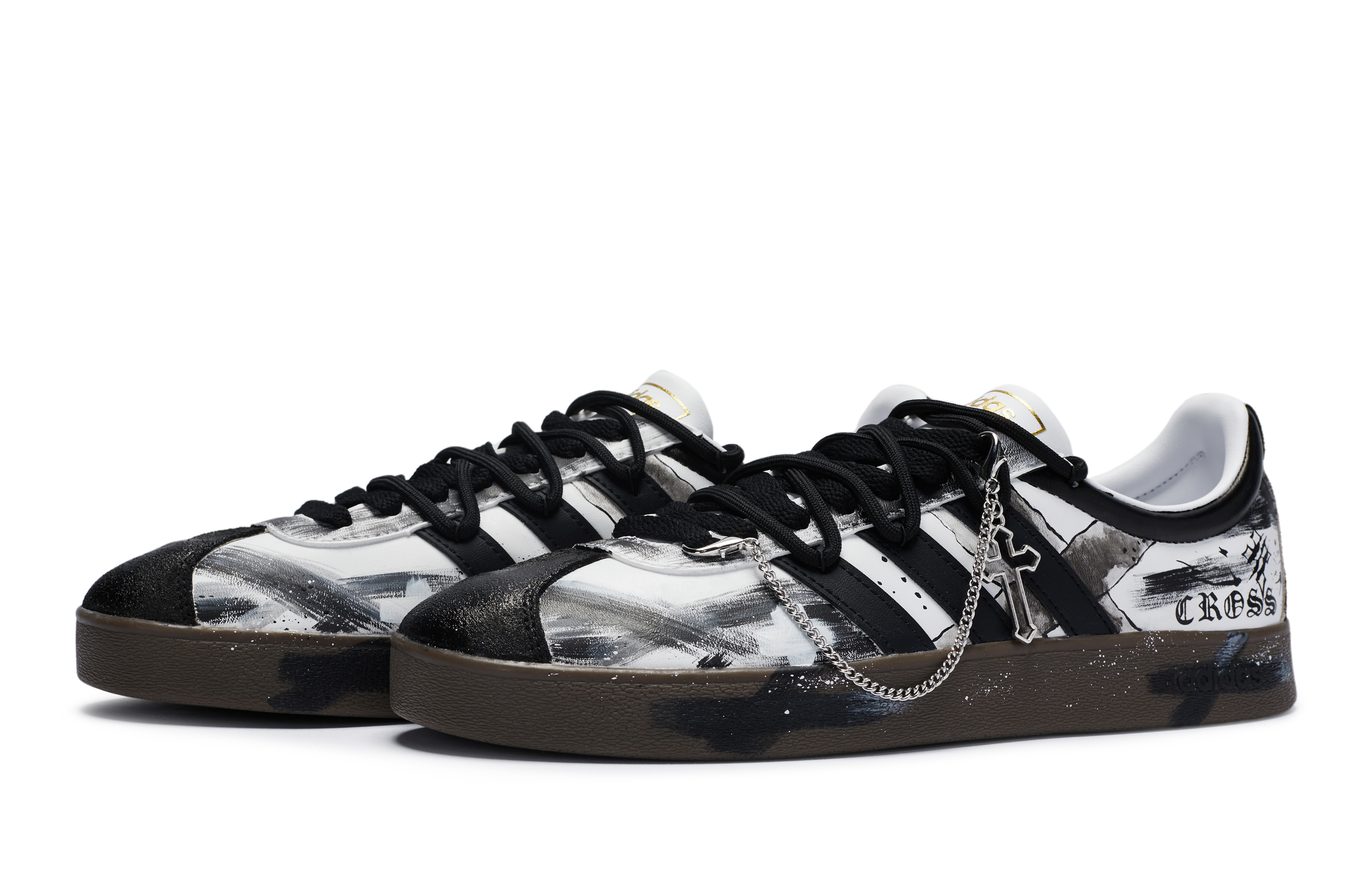 [Custom Shoes] adidas Neo VL Court 'Cross Faith Black White' 圖 4