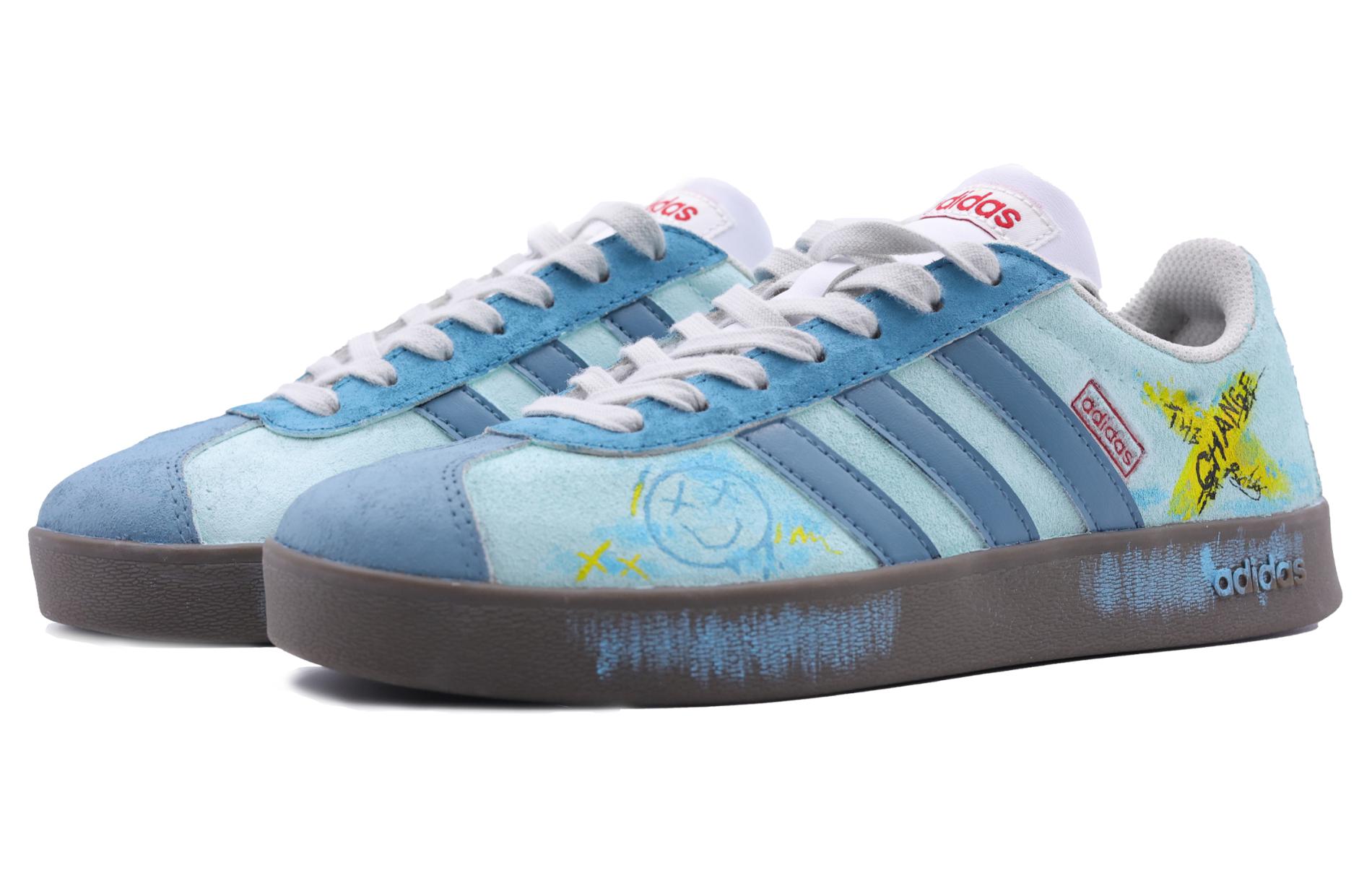 Shop [커스텀 신발] 아디다스 네오 VL 코트 '커스텀 블루 그래피티' HQ1802(Team292-男女同款碧穹)