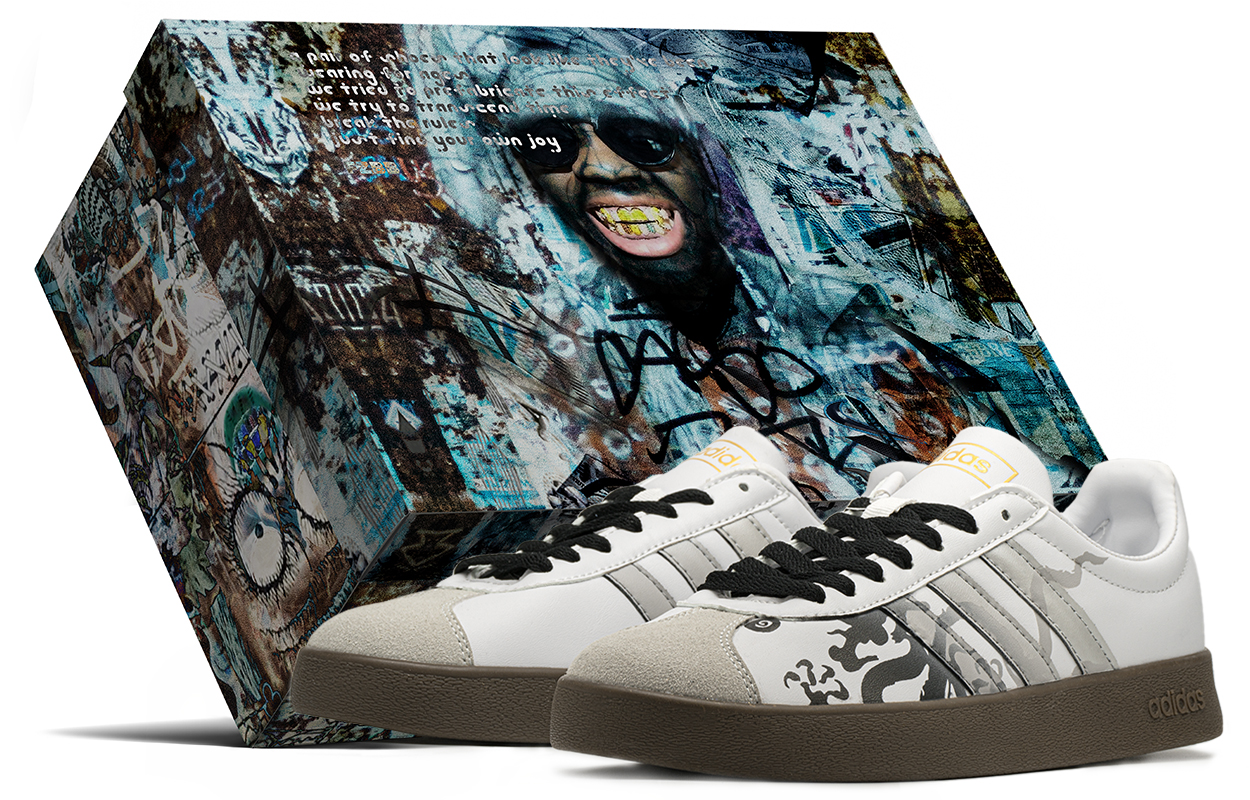 [Custom Shoes] adidas neo VL Court 'Dragon Year Black White'