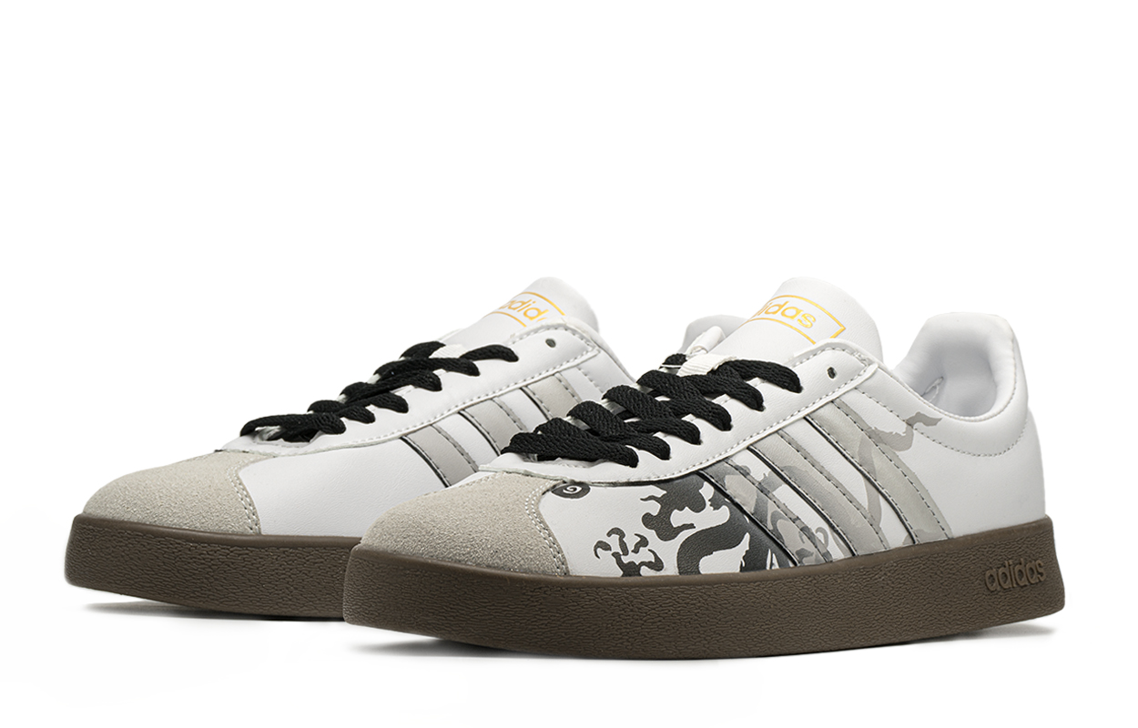 [Custom Shoes] adidas neo VL Court 'Dragon Year Black White' 圖 4