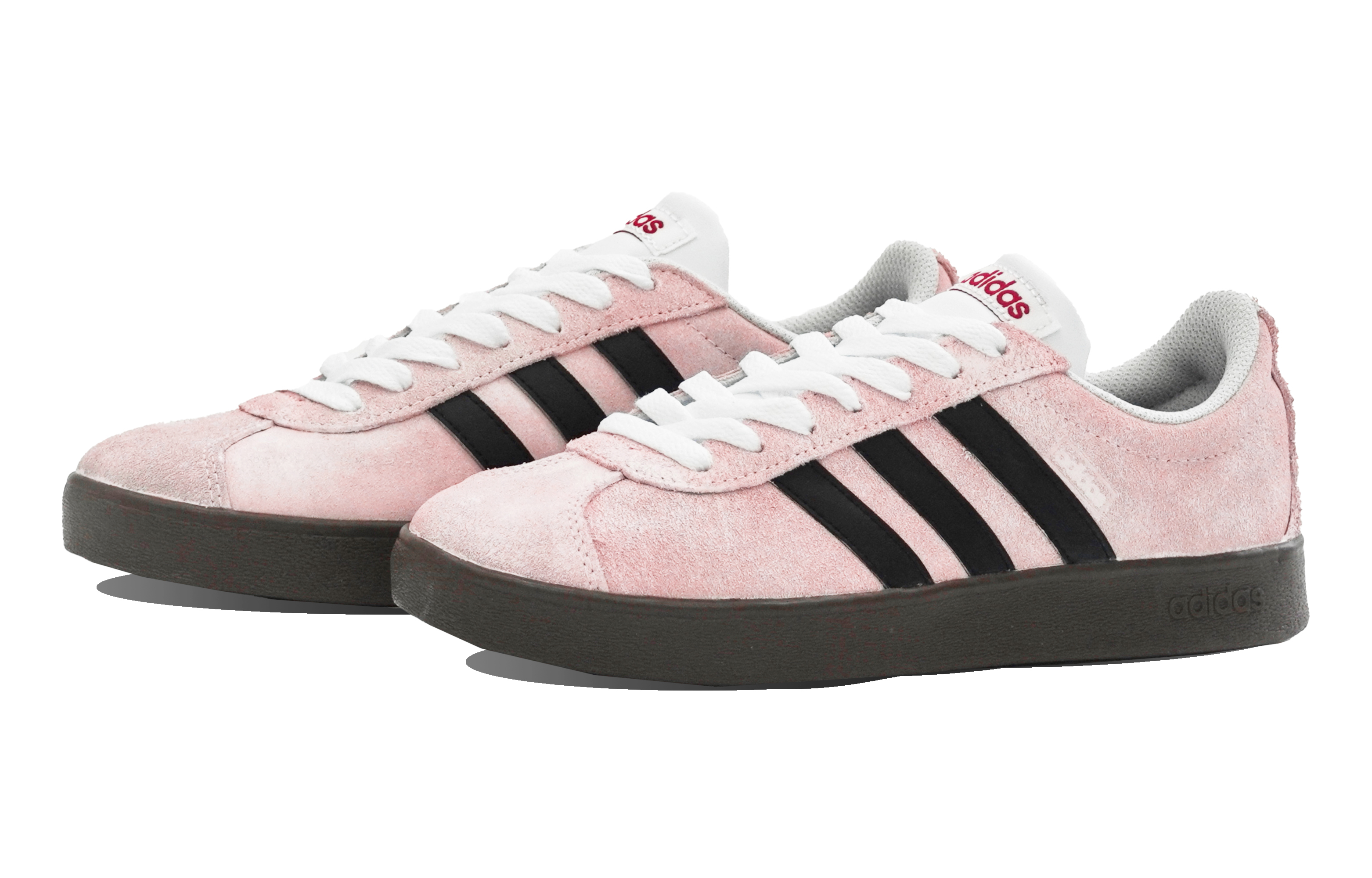 Purchase 【訂製球鞋】adidas neo Vl Court ABLOODING 蜜桃公主 芭蕾風甜酷 做舊泛白 復古雜色 低筒 板鞋 男女同款 髒髒粉