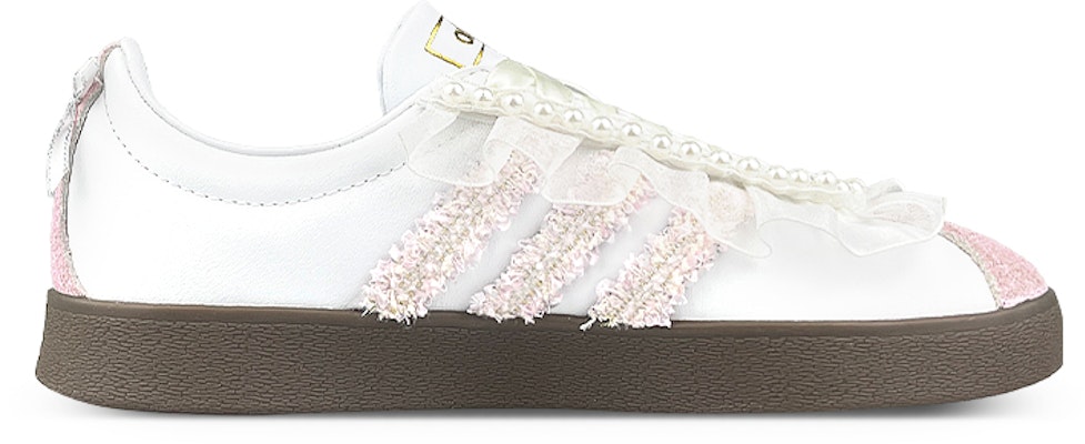 【定制球鞋】 adidas neo VL Court 禮盒 法式小香 珍珠花邊 出逃日記 防滑減震 低幫 板鞋 男女同款 白粉棕 Order 【定制球鞋】 adidas neo VL Court 禮盒 法式小香 珍珠花邊 出逃日記 防滑減震 低幫 板鞋 男女同款 白粉棕