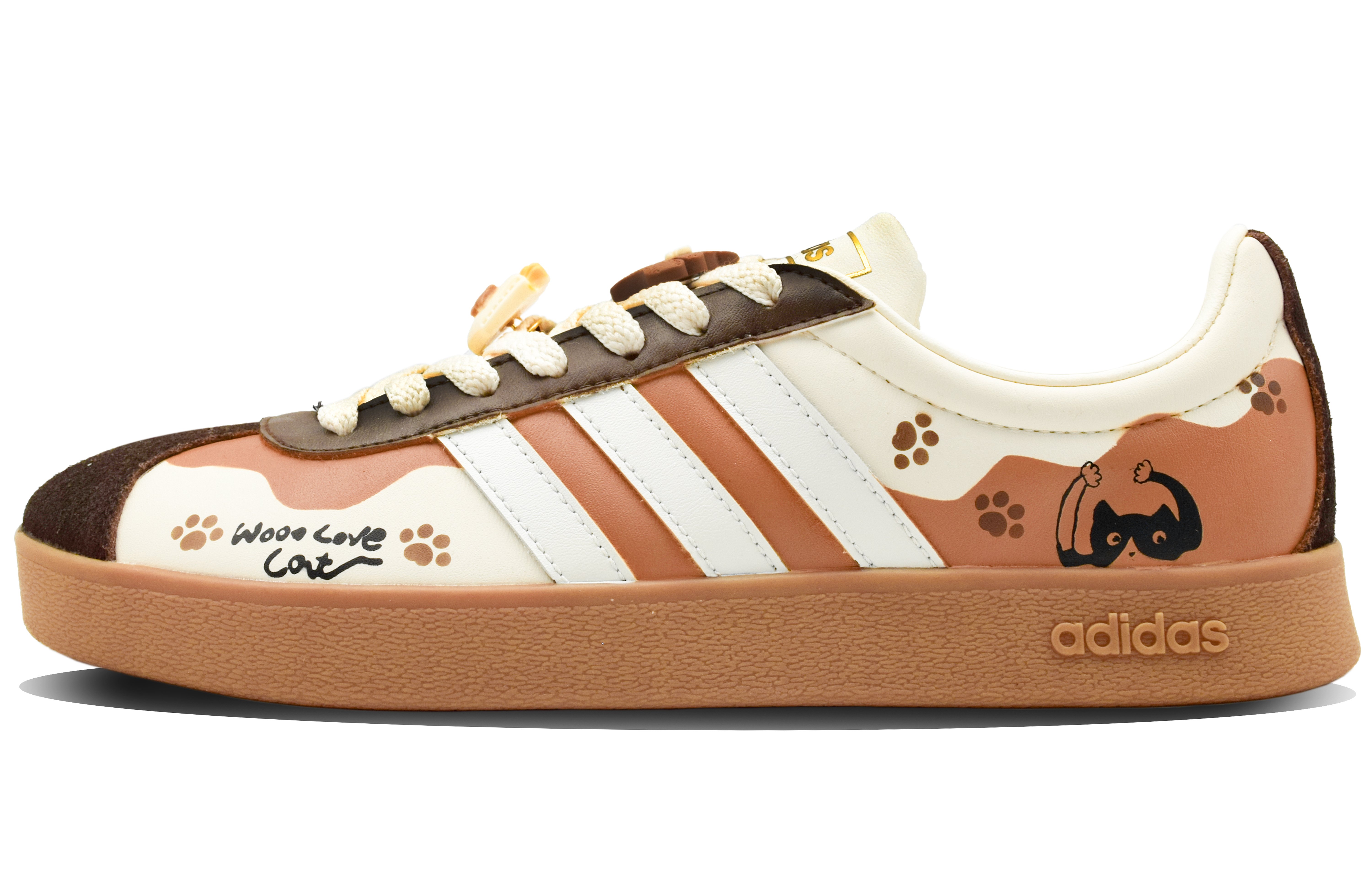 [Custom Shoes] adidas neo VL Court 'Garfield Hand-Painted Milk Coffee'