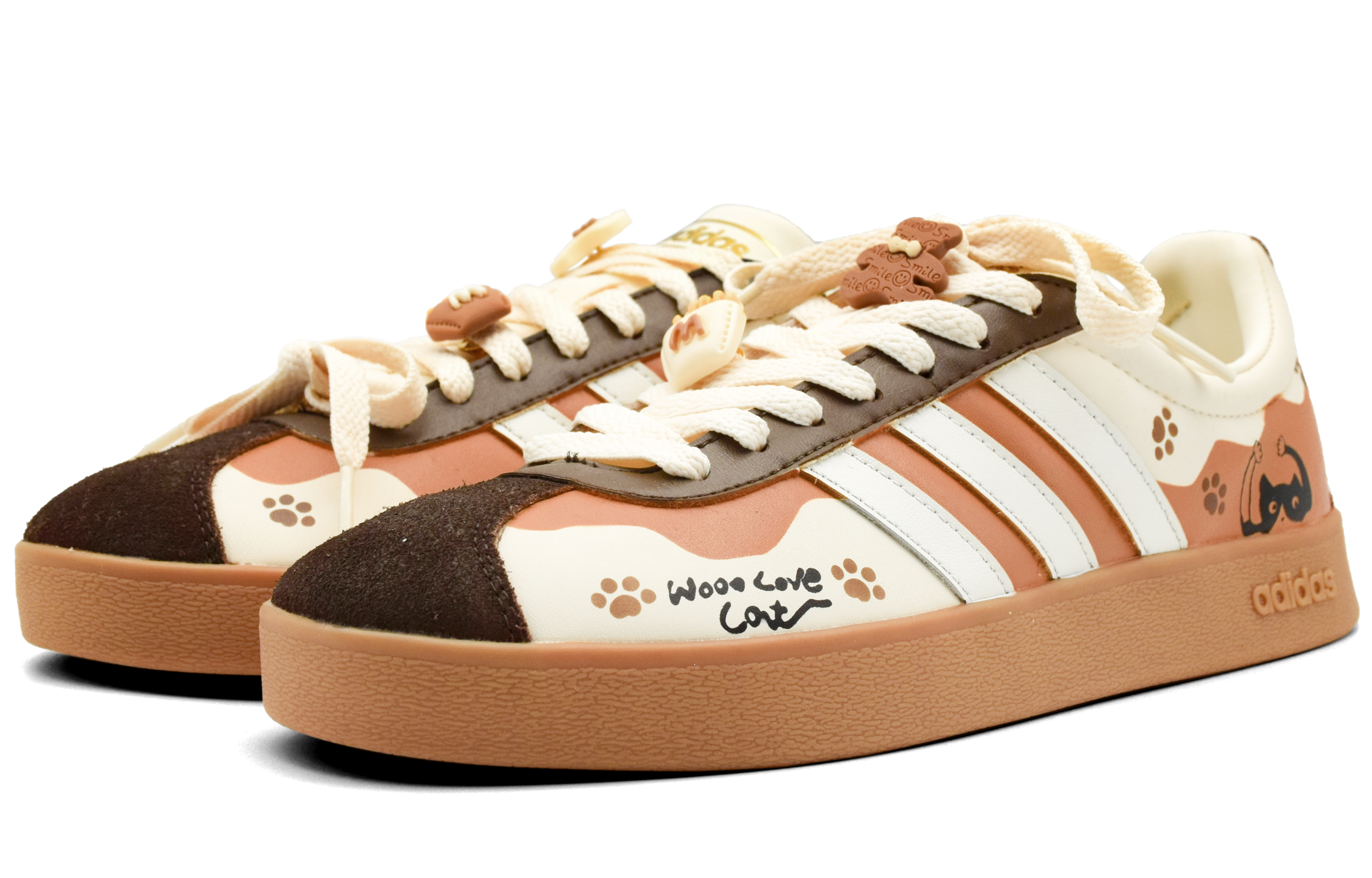 [Custom Shoes] adidas neo VL Court 'Garfield Hand-Painted Milk Coffee' 圖 4