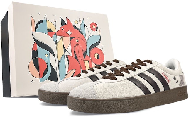 【訂製球鞋】 adidas neo Vl Court 球場精靈 憨萌小熊 禮盒 防滑減震耐磨 低筒 板鞋 男女款 灰咖 Buy 【訂製球鞋】 adidas neo Vl Court 球場精靈 憨萌小熊 禮盒 防滑減震耐磨 低筒 板鞋 男女款 灰咖