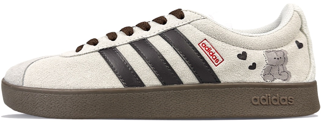 【訂製球鞋】 adidas neo Vl Court 球場精靈 憨萌小熊 禮盒 防滑減震耐磨 低筒 板鞋 男女款 灰咖 Order 【訂製球鞋】 adidas neo Vl Court 球場精靈 憨萌小熊 禮盒 防滑減震耐磨 低筒 板鞋 男女款 灰咖